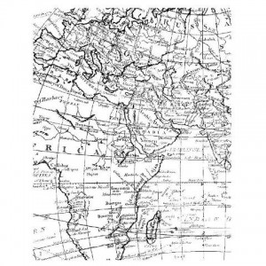 world map stamp